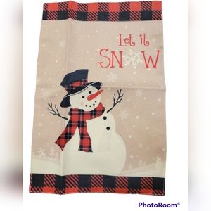 Snowman Let it snow Christmas Winter Garden Flag